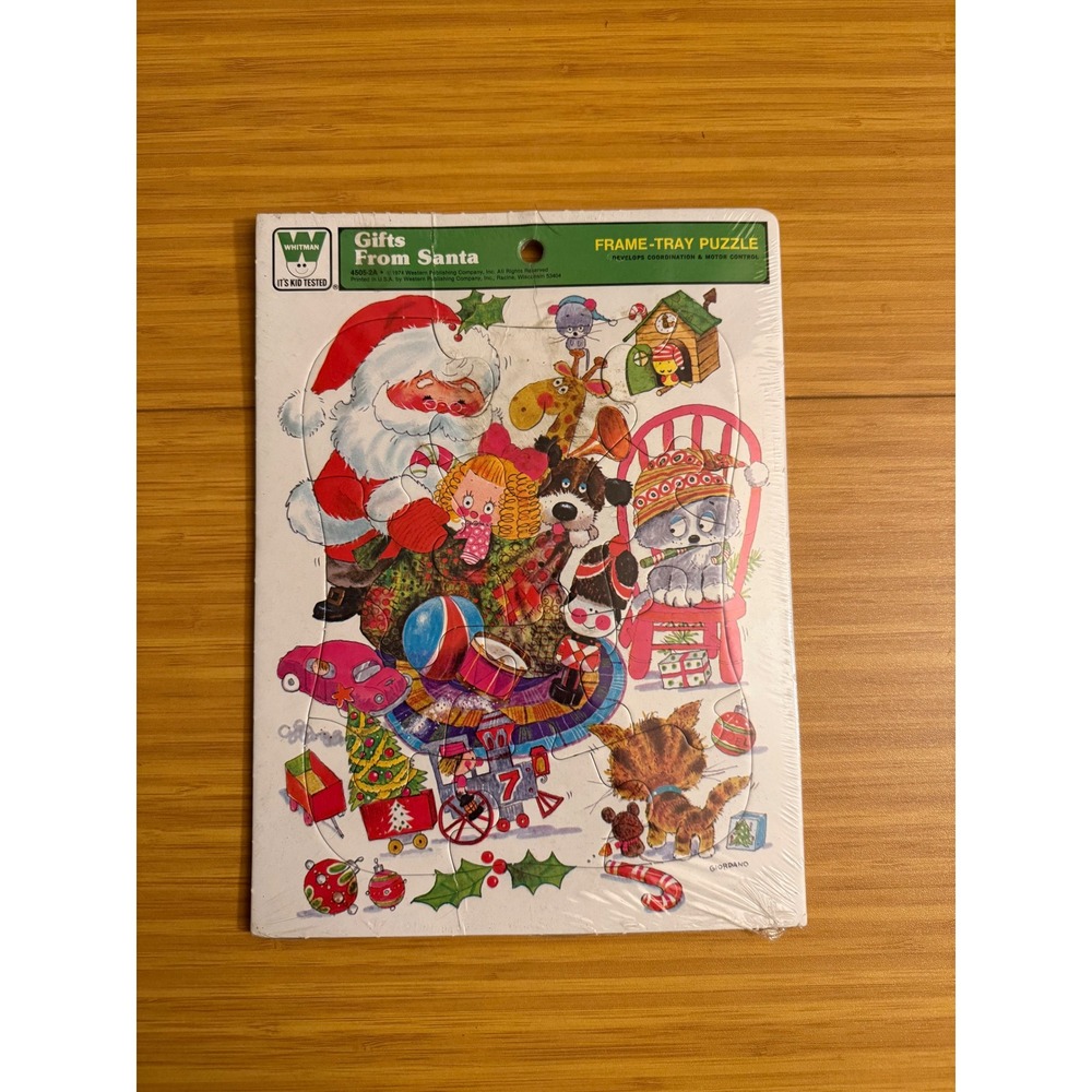 Vintage Gifts From Santa‎ Frame Tray Jigsaw Puzzle Kids Christmas Holiday NEW